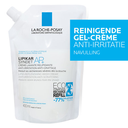 La Roche-Posay Lipikar Syndet AP+ reinigende gel-crème 400ml navulverpakking
