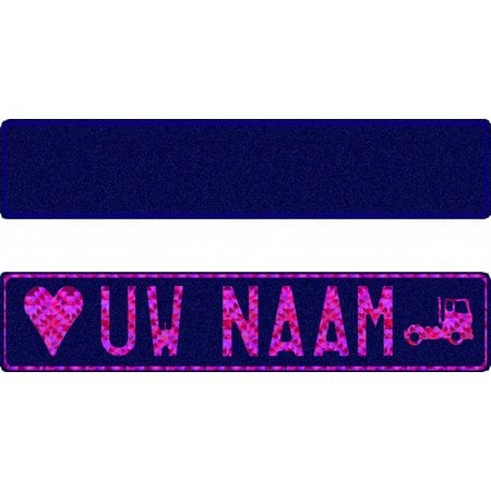 Funplaat Funplaat Glitter Blauw - Op Naam 520 x 112