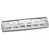 Kader GRIJS met rode rand (PP) voor nummerplaat 520x110mm