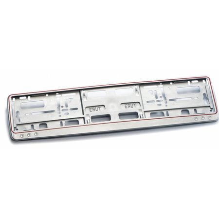 Kader GRIJS met rode rand  (PP) voor nummerplaat 520x110mm