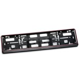 Kader ZWART met rode rand  (PP) voor nummerplaat 520x110mm