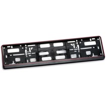Kader ZWART met rode rand  (PP) voor nummerplaat 520x110mm
