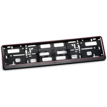 Kader ZWART met rode rand  (PP) voor nummerplaat 520x110mm