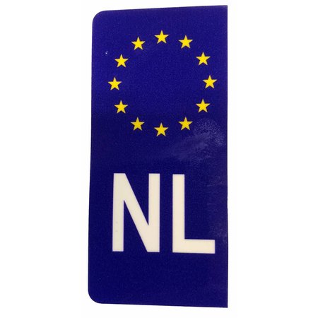 Sticker BLAUW NL voor kentekenplaat