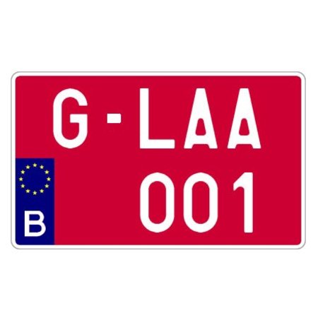 Landbouw Nummerplaat ALU (Vierkant België) 340 x 210mm ROOD