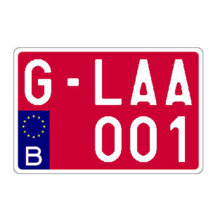 Landbouw Nummerplaat ALU (Moto België) 210 x 140mm ROOD