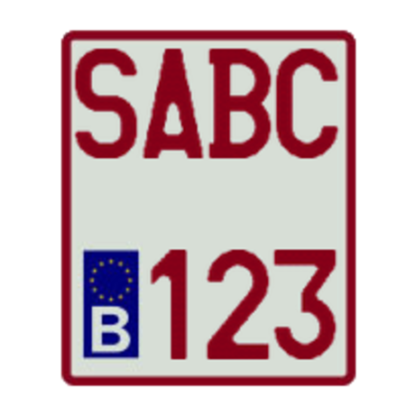 (Brom) fietsnummerplaat ALU (België) 100 x 120mm WIT