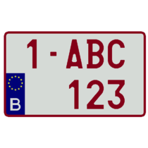 Europese Nummerplaat ALU (Vierkant België)