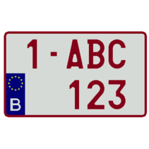VIERKANT Nummerplaat ALU (België)