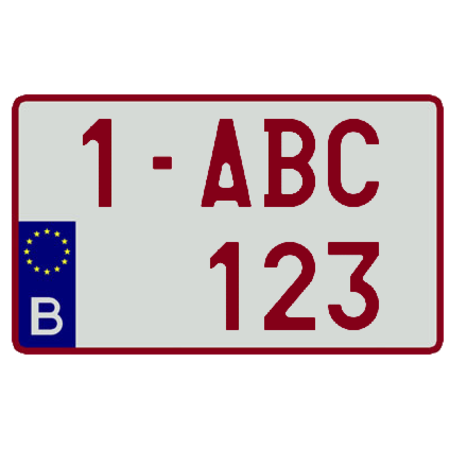 VIERKANT Nummerplaat ALU (België) 340 x 210mm WIT