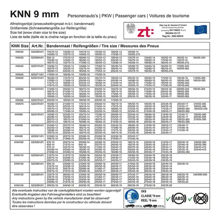 ProPlus Sneeuwkettingen 9mm KNN70