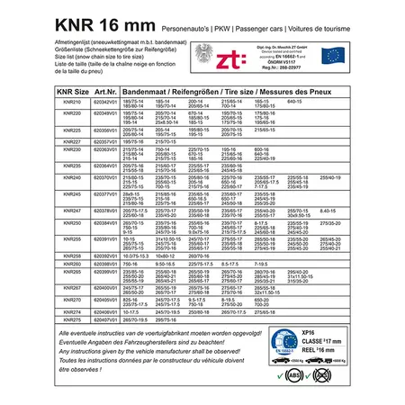 ProPlus Sneeuwkettingen 16mm KNR227