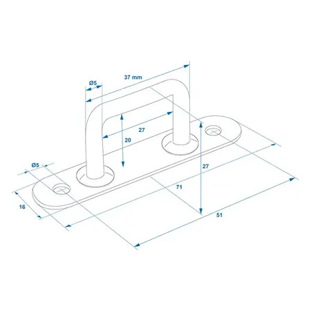 ProPlus Zeiloog Rechthoekig 36mm (4 stuks)