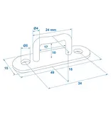 ProPlus Zeiloog Rechthoekig 24mm (4 stuks)