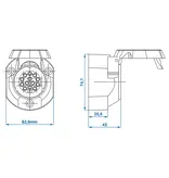 ProPlus Stekkerdoos 13-Polig Jaeger PVC