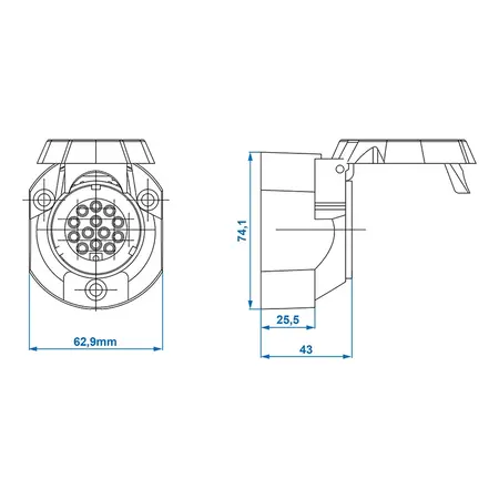 ProPlus Stekkerdoos 13-Polig Jaeger PVC