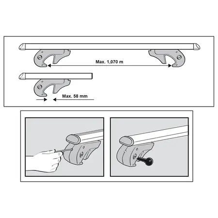 ProPlus Dakdrager voor dakrail 120cm