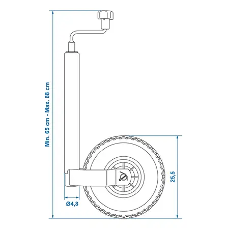 ProPlus Neuswiel 48mm velg metaal en luchtband 260x85mm