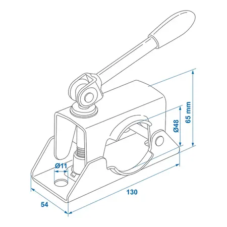 ProPlus Klem 48mm met kantelbare hendel voor neuswiel