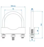 ProPlus U-beugel 60/70mm voor neuswielklem set van 2 stuks in blister