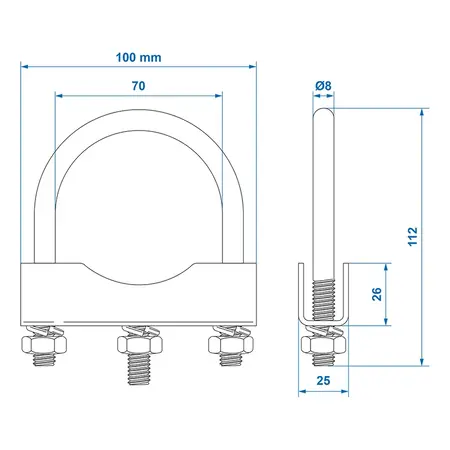 ProPlus U-beugel 60/70mm voor neuswielklem set van 2 stuks in blister