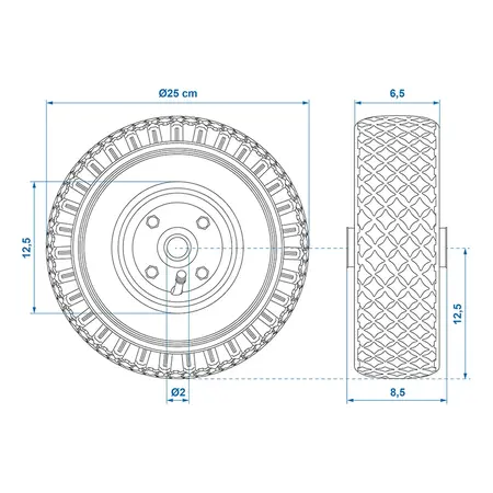 ProPlus Neuswielbandje velg metaal met luchtband 260x85mm