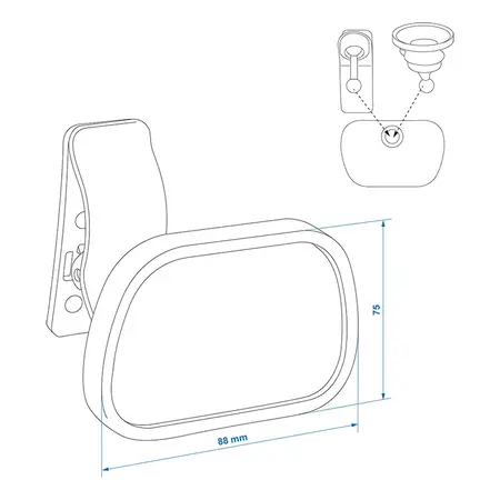 ProPlus Proplus Binnenspiegel met zuignap en clip