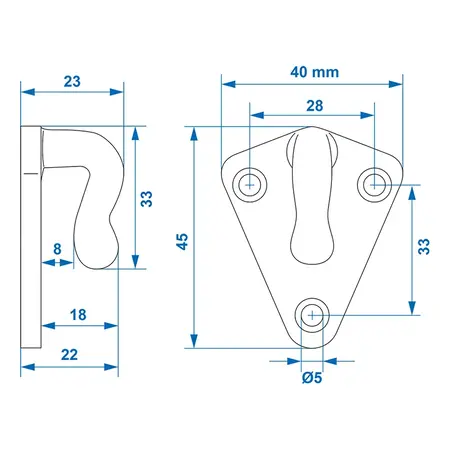 ProPlus Proplus Touwhaak metaal 40x45mm (10 stuks)