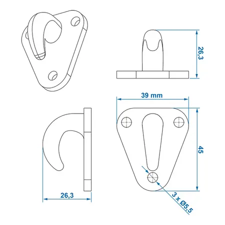 ProPlus Proplus Touwhaak kunststof 45x39mm (10 stuks)