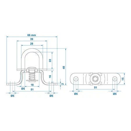 ProPlus Proplus Zeiloog rond met veer 27mm (4 stuks)