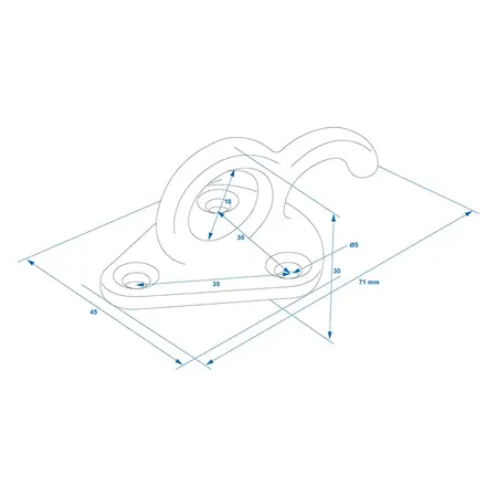 ProPlus Proplus Touwhaak Metaal 70x45mm met Oog (5 Stuks)