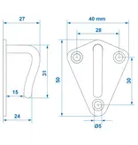 ProPlus Proplus Touwhaak metaal 40x45mm gelast (10 stuks)