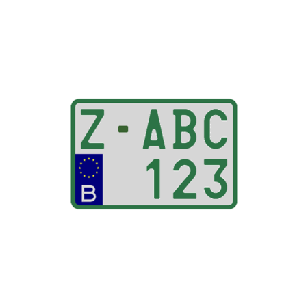 Handelaar Nummerplaat ALU (Moto België) 210 x 140mm GROEN