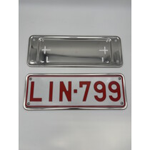 Kader Oud Formaat nummerplaat INOX CHROMÉ