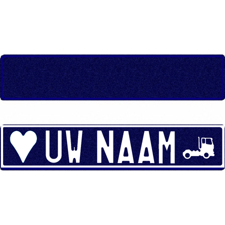 Funplaat Funplaat Glitter Blauw - Op Naam 520 x 112