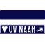 Funplaat Funplaat Glitter Blauw - Op Naam 520 x 112