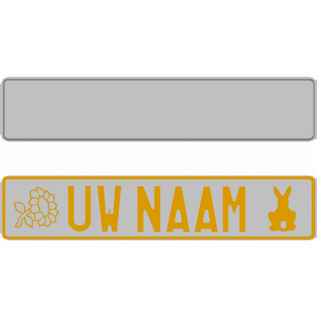 Funplaat Funplaat Zilver- Op Naam 520 x 112