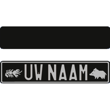 Funplaat Funplaat  Glossy zwart- Op Naam 520 x 112