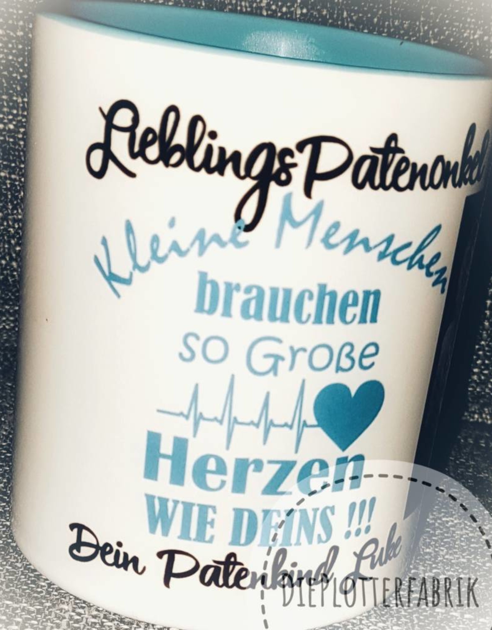 Tasse mit Foto und Spruch Patentante/Onkel,Oma oder Opa oder Tante.......