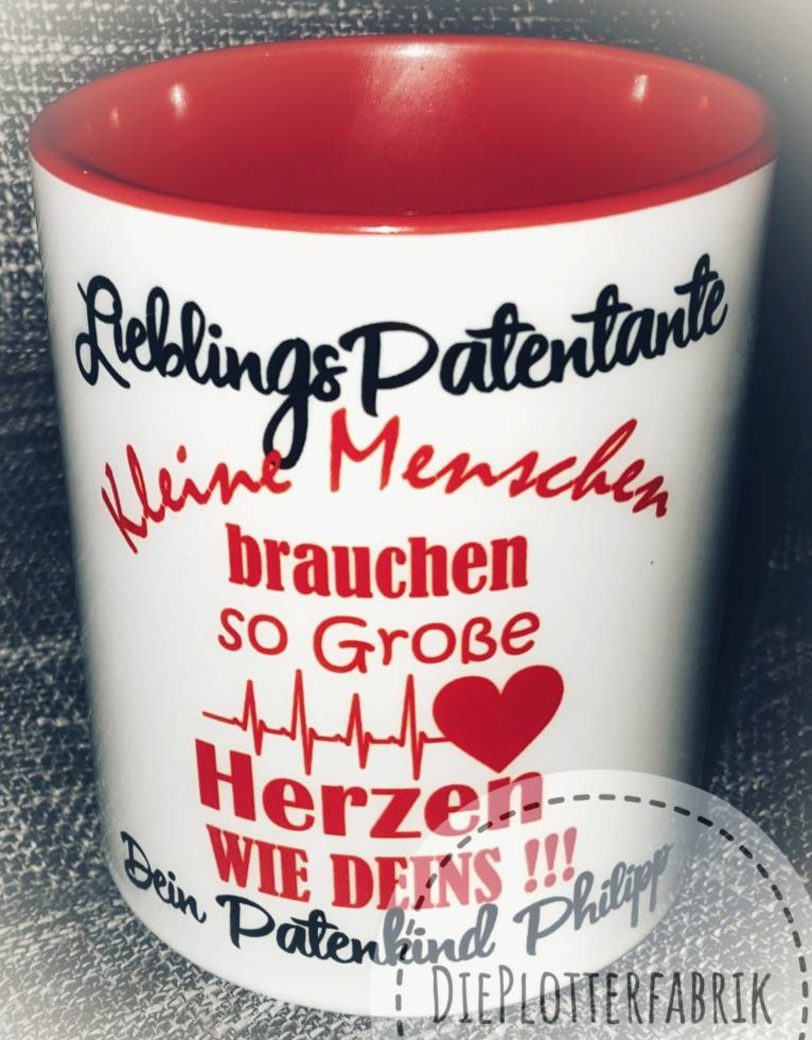 Tasse mit Foto und Spruch Patentante/Onkel,Oma oder Opa oder Tante.......