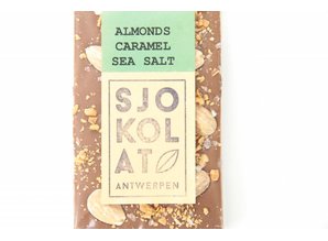 SJOKOLAT Tablet melkchocolade amandel, caramel en zeezout