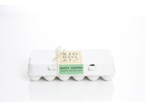 SJOKOLAT 18 assorted chocolate Easter eggs in cardboard egg carton