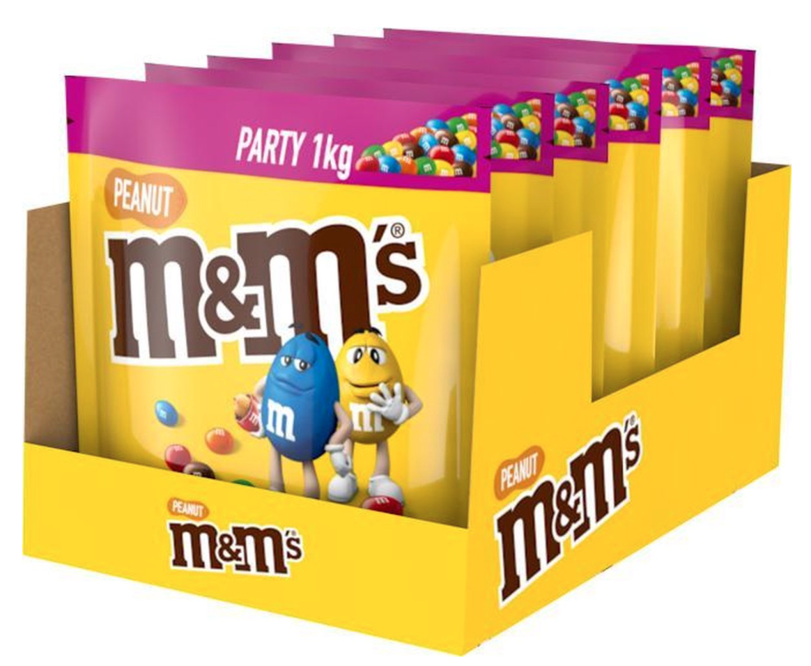 M&M'S Pinda chocolade partyzak - 6 x 1kg - The famous Amsterdam Candy Store