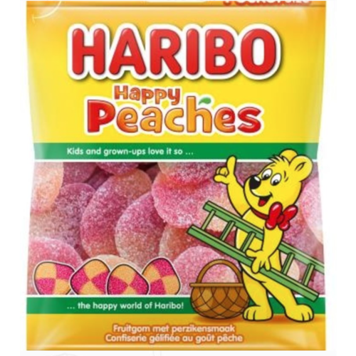 Haribo happy peaches perzik snoep zakjes 28 x 75 gram