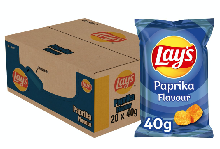 Lay's Chips met Paprika Smaak doos 20 stuks à 40 gram De lekkerste snoepwinkel van Nederland