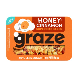 Graze | Super Oat Bakes | Honey Cinnamon | Reep | 6 stuks