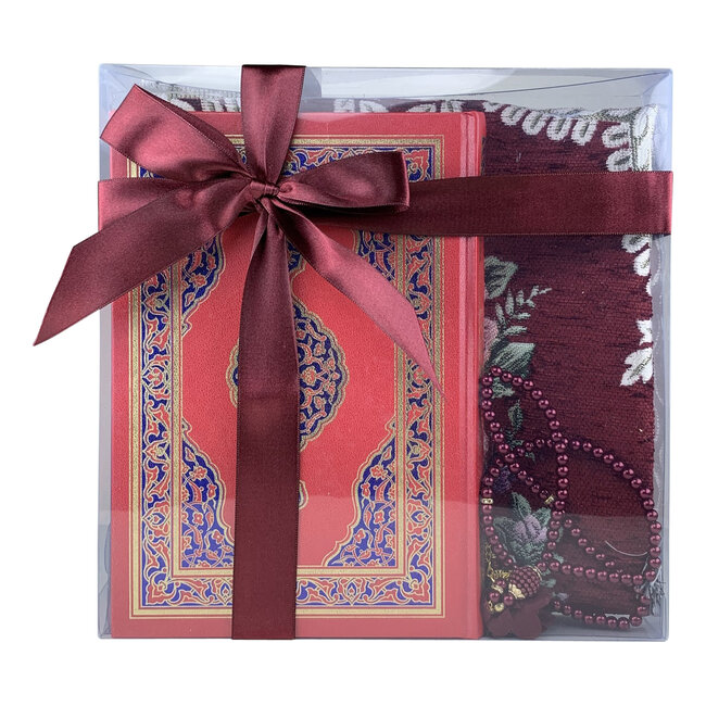 Mirac Giftset Koran red with Prayer Rug and Tasbih