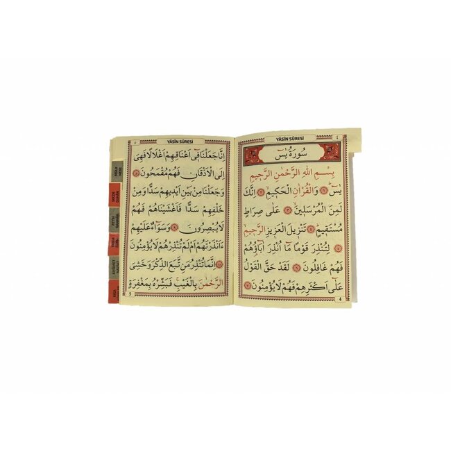 Mirac Gift set White/Salmon with Prayer mat Mira, CristalTasbih and Mushaf Yasin book