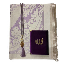 Gift set Violet with Prayer mat Mira, CristalTasbih and Mushaf Yasin book