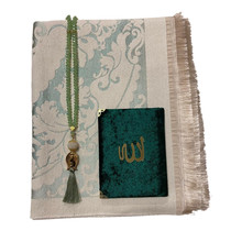 Geschenkset Groen met gebedskleed Mira, Kristal Tasbih en Mushaf Yasin boek